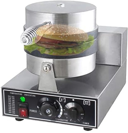 Eastnmythet Macchina per Hamburger pressa elettrica Antiaderente da 1200 W Controllo della Temperatura 50-300 ℃ Riscaldamento su Due Lati Timer da 5 Minuti Cialde all'uovo Baker Maker Machine,220V