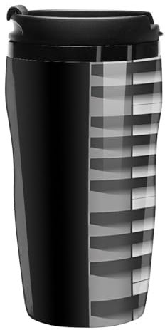 Music Piano Keys Coffee Cup with Lid Travel Mug Tea Cups Coffee Tumbler for Women Men 250ml