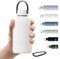 Exllena Bouteille d'eau isotherme avec poignée et clip, double paroi sous vide pour garder les boissons froides 24 heures/chaudes 12 heures, bouteille d'eau en acier inoxydable sans BPA (blanc, 350