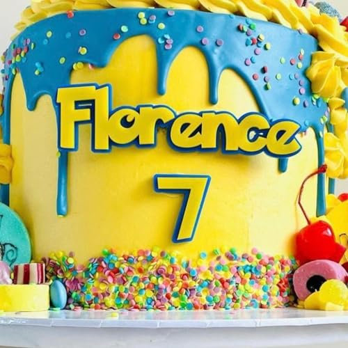 Personalised Blue and Yellow Cake Topper, Perfect for A Pokemon Cake