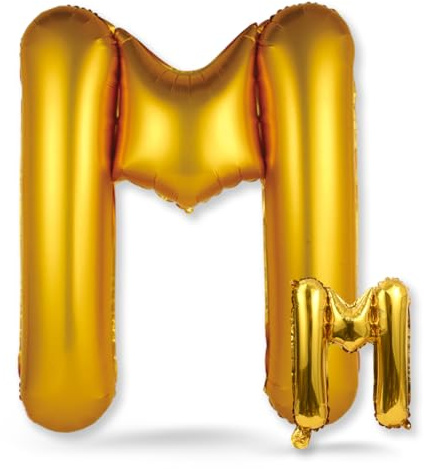 FUNXGO Folienballon Buchstabe M Gold Set - Perfekte Partydeko, Neujahrsfeier, Wiederverwendbar, Perfekte Wahl für Ihre Feier - Ballon M