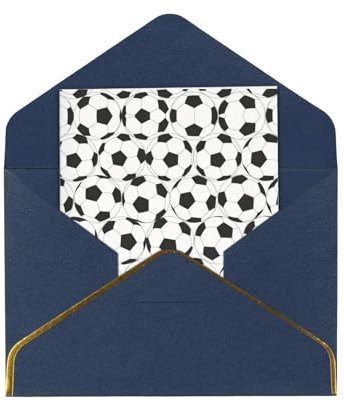 Weihnachtskarte mit Fußball-Muster, 11,4 x 15,7 cm, Schwarz und Weiß