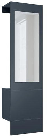 Vladon Garderobe Carlton Neo, Wandgarderobe aus Flur-Paneel mit Spiegel, Kleiderstange & Wandschrank, Royal Blau (52 x 193 x 35 cm)