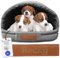 Leanbe Personalisierte Hundehütte/Hundehöhle – Kuscheliges Hundebett mit Namensgravur – Katzenhöhle & Schlafplatz für kleine und große Hunde Hundehaus (Graphit, R2:48x37x32cm)