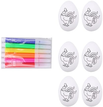 TSMORY 6 Stücke Eier Basteln Set Accessoire Für Kinder Um Mit Pailletten Und Einem Kleinen Stift Für Urlaubsspaß Zu Malen Und Zu Verschönern