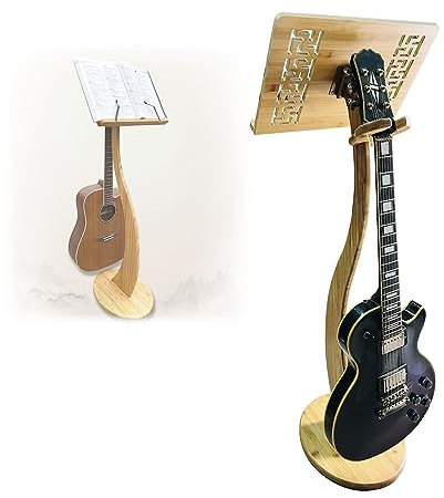 WTTWW Notenpult Bambus, Notenständer, Orchester-Notenpult, Bambus Holz Buchständer, Notenplatte, Tischbuchständer, Stabiler Musik Stativ, Musikständer Notenständer Aus Holz, Stabil