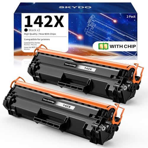 Skydo 142X Toner Kompatibel mit HP 142X W1420X 142A W1420A für HP M140w | Kompatibel mit HP LaserJet M110 M110w MFP M139 M139w M140 M140w Drucker, mit Chip (2er-Pack, Schwarz)