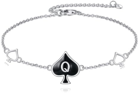 DAYLINLOVE QUEEN OF SPADES Armband 925er Sterlingsilber Queen-Karten-Armbänder Einzigartige Queen of Spades-Schmuckstücke Geschenke für Frauen HotWife Ehefrau Liebhaberin