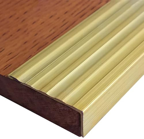 1PC Brass Stair Nosing Edge Trim - Anti-Slip Step Protector Strip for Wood and Tile Stairs - Corner Threshold Cover for(48x18mm)