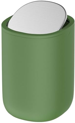 EverGrove Mini Table Bin,Desktop Trash Can (Canopy Green, 1.5, Litres) | Swing Lid,Weighted stainless steel lid For desks and coffee pods,table bin