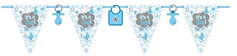 Folat 63633 - Wimpelkette It's a Boy - Geburt Junge - blau - ca. 6 m