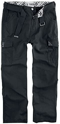 Black Premium by EMP Herren Schwarze Cargohose Ripstop - besonders reißfest - inklusive Gürtel