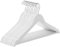 SONGMICS Percha de Madera Maciza, Juego de 10, con Ranuras para Hombros, Barra Antideslizante para Pantalones, Gancho Giratorio de 360°, para Trajes, Camisas, Abrigos, Blanco y Plata CRW03W-10