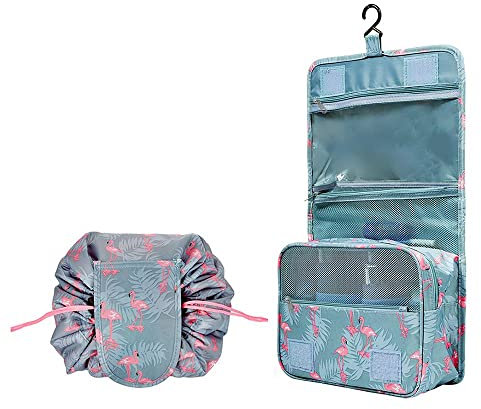 Kulturbeutel Kulturtasche zum Aufhängen Hängende Reise Kulturbeutel Kosmetik Make-up Veranstalter Badezimmer für Kinder Mädchen Frauen 2 Pack (Flamingo)