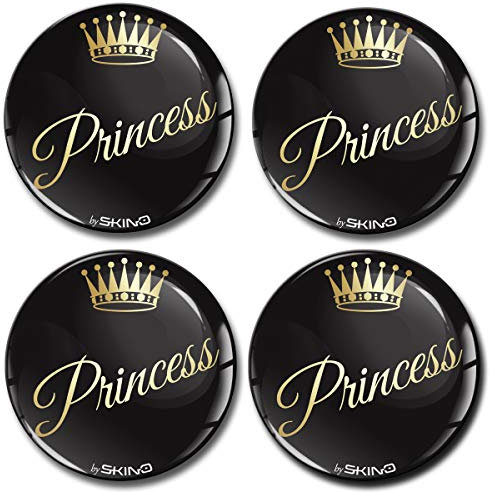 Biomar Labs® 4 x 65mm Aufkleber 3D Silikon The Princess Für Radkappen Nabenkappen Radnabendeckel Rad-Aufkleber Nabendeckel A 5165 Z*