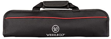 Wessleco Borsa per coltelli da chef (5 fessure), custodia per coltelli da cucina in nylon rosso