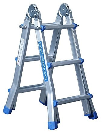Klappleiter Teleskopleiter Stehleiter 4x3 Mehrzweckleiter Alu Leiter