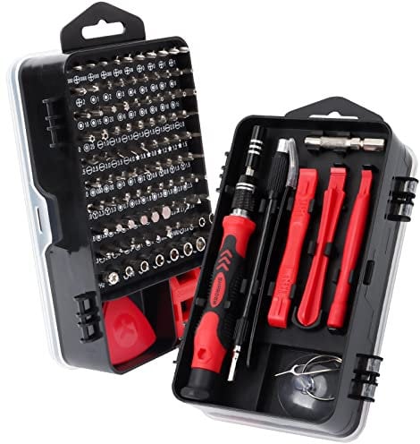 SHARDEN Feinmechaniker Schraubendreher Set, 122 in 1 Mini Präzisions Werkzeug Kit mit Torx T2 T5 T6 T8 T9, Handy Reparatur Werkzeug Set für Uhr, PC, Brille, PS, Kamera, Phone mit 1 Magnetische Pad