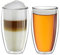 Creano doppelwandiges Thermoglas 250ml „DG-SH“, Doppelwandglas auch für kleine Hände geeignet, doppelwandige Cappuccinotassen, Kaffee, Tee, Latte Gläser 2er Set