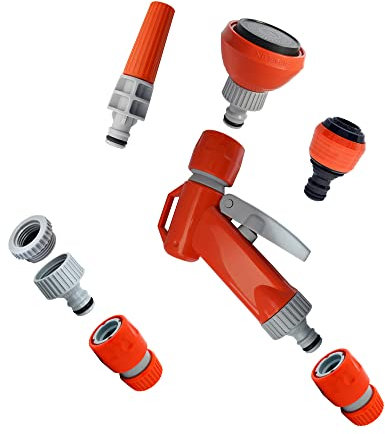 Siroflex 4615/AS Set de pistolet arrosage polyvalents Made in Italy | Raccords pour tuyaux arrosage jardin | Pistolet jardin compatible avec tous les raccords rapides | Kit d'irrigation jardin