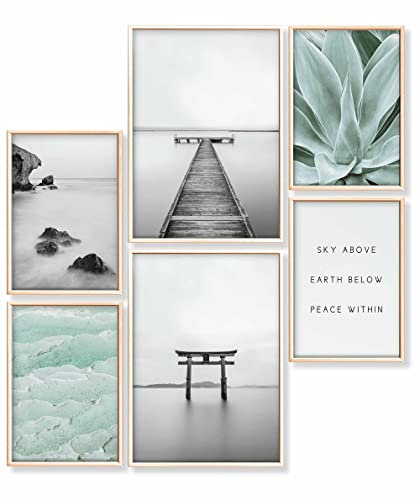 Heimlich® Premium Poster Set OHNE Bilderrahmen | 2 x DIN A3 & 4 x DIN A4 - ca. 30x42 & 21x30 | Stilvolle Poster Collagen mit passenden Bilder als Wanddeko » Yoga Achtsamkeit «