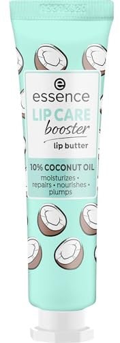 essence cosmetics LIP CARE booster lip butter,Lippenpflege,10% Kokosöl,spendet Feuchtigkeit,repariert,nährt,füllt auf,polstert auf,weiss,pflegend,mit Ölen,vegan,ohne Konservierungsstoffe (12ml)