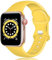 TopPerfekt, Cinturino di ricambio in silicone compatibile con Apple Watch da 42 mm e 44 mm, per iWatch serie 6, 5, 4, 3, 2, 1, SE (42/44 mm - S/M, giallo)