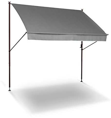 Angerer Freizeitmöbel GmbH Klemmmarkise Style - Markise für Sonnenschutz - Montage ohne Bohren und Dübeln - ideale Balkonmarkise für Mietwohnungen (Grau, 250 cm)