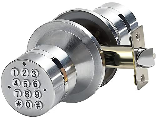 Bouton de porte d'entrée électronique sans clé, bouton de porte intelligent, poignée de porte intérieure avec serrure, verrouillage automatique, batterie de secours, rétroéclairage, installation