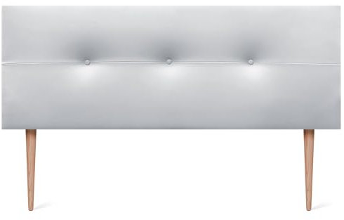 DHOME Kopfteil aus Kunstleder oder Stoff AQUALINE Pro Kopfteil Polsterkopfteil Luxusbett (Kuntsleder A.Weiß, 145x105cm Mit Füßen (Betten 120/135/140))