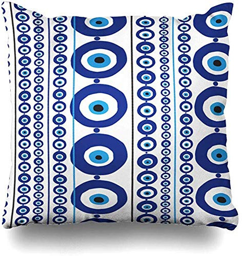 955 Kissenbezüge 45x45 Sofa Kissenhülle Positives Blaues Griechisches Böses Auge Amulett Nazar Türkisches Griechenland Glücksbringer Kissenbezug Für Auto Bett Büro