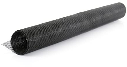 Toile moustiquaire en Fibre de verre enduite de PVC (1m x 10m, Noir)