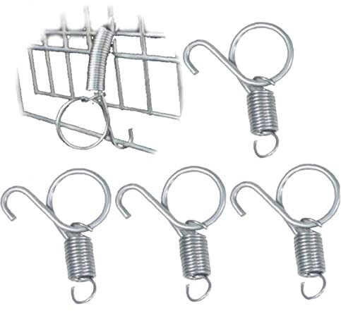 Cage Door Rabbit Dog Cage Door Spring Metal Spring Hook for Rabbit Dog Birds Bunny Rodents Guinea Pig Hamster Parrot Cage Door