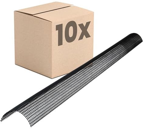 INEFA 10x Laubschutzgitter Dachrinnen Laubschutz, PVC 83mm, 2m, Schwarz Laubfang Dachrinnenabdeckung Dachrinnenzubehör Made in Germany
