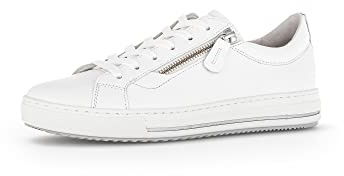 Gabor Damen Low-Top Sneaker, Frauen Halbschuhe,Wechselfußbett,Moderate Mehrweite (G),straßenschuhe,Turnschuhe,Weiss (Multic.),39 EU / 6 UK