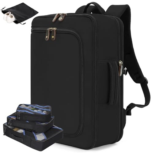 G-FAVOR Handgepäck Rucksack mit 4 Packwürfeln, 40L Reiserucksack Herren Damen Business Rucksack Laptop Rucksack für 17 Zoll Laptop, Flug Genehmigt Daypack für Reisen Weekender