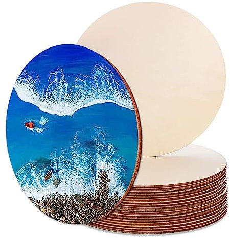 Holzscheiben, Runde Holzscheibe, für Dekoration, Untersetzer, Handwerke, Bemalen, DIY (Kreisförmig, 15CM-20PACK)