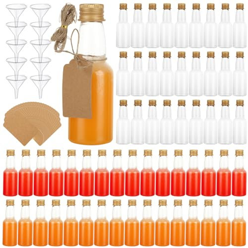 Lot de 100 mini bouteilles d'alcool vides en plastique pour liqueur, 50 ml
