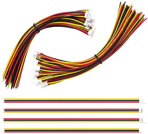 Lyeteung 20 Pairs Mini Micro JST-ZH 1.5 Plug Connector, JST 3 Pin Micro Electrical Male and Female Connector Plug Wire Cable, with 150mm 26AWG Wire