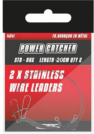 SPRO Stahlvorfach Power Catcher Stainless Wire Leaders (8 Kg, 20cm, 2 Stück)