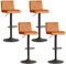 JaHECOME Samt Barhocker 4er Set Barstuhl Bistrohocker mit Rückenlehne, gepolsterter Sitzfläche höhenverstellbar 360° drehbar für Bar, Küche, Bistro, Counter, Esszimmer und Café (4, Orange)