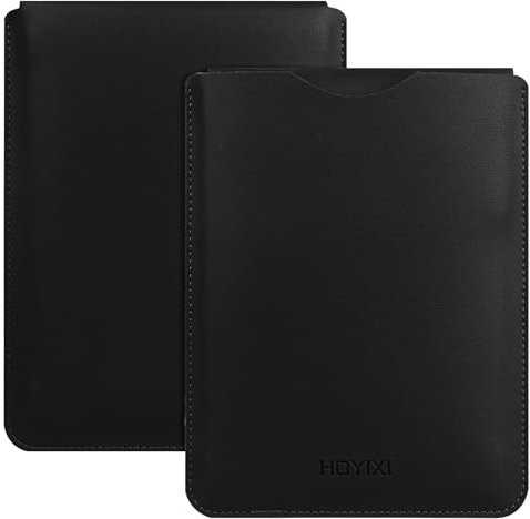 HoYiXi Housse Universelle pour 6 Pouces Kindle/Kobo/Voyaga/Lenovo/Pocketbook/Sony/Tolino E-Book E-Reader Étui Pochette en Cuir légère pour Ebook de 6 Pouces - Noir