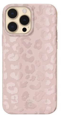 VELVET CAVIAR Leopard Cheetah Print Phone Case for iPhone 14 Pro Max for Women - Compatible with MagSafe - 10ft Drop Tested - Girly Cute Protective Designer Cover - Nude Neutral Beige Aesthetic