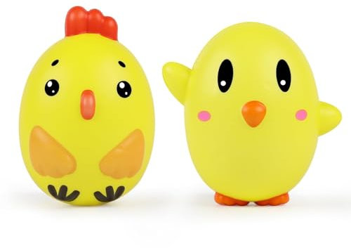 Anboor 2 Stück Squishy Eier-Küken, Langsam Aufsteigende Stressbälle, geeignet als Füllungen, Squeeze-Spielzeuge zur Stressreduzierung für Kinder