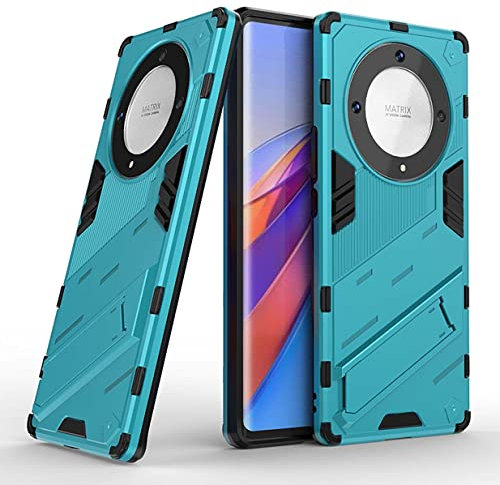 UPLAI Funda para Honor Magic 6 Lite 5G (Magic6 Lite), Ultra Delgado Antigolpes Armadura Carcasa con Soporte Oculto, Duro PC + Suave TPU Duradero Estuche Caso.Azul