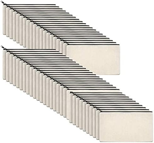 Dytabepl 50 Bolsas de Lona con de Cremallera, Estuche para lápices, Estuche de cosméticos, Bolsa vacía, Bolsa de cosméticos, Bolsa de cosméticos, Bolsa de Bricolaje, Bolsa de cosméticos, Beige