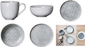 Ritzenhoff & Breker Geschirr-Serie Porto Größe Speiseteller 26,5 cm Grau Porto
