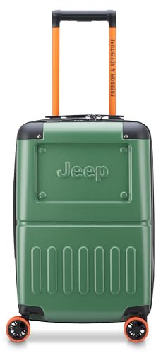Jeep JH002B Hartschalengepäck, erweiterbar, mit Spinnrollen, Grün (Elm Green), Carry-On 19 Inch, Jh002b Hartschalengepäck mit Spinnrädern