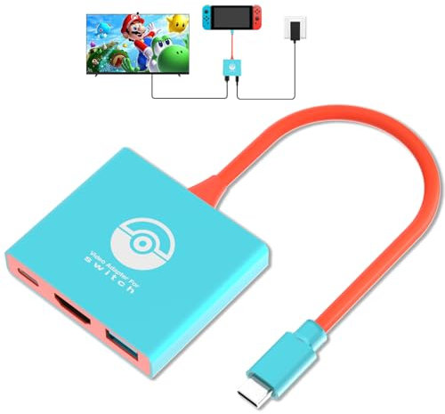 NALENSY Switch Docking Station for Nintendo TV Dock Adapter, Portable Switch Docking Station for Nintendo Switch/OLED/Steam Deck with 4K/60Hz, Replacement TV Dock Adapter for Switch