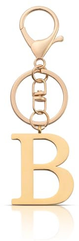 AOKSUNOVA Schlüsselanhänger Buchstabe B, Gold Schlüsselanhänger mit Anfangsbuchstaben, Autoschlüsselanhänger Mädchen, Geschenke für Frauen Freund